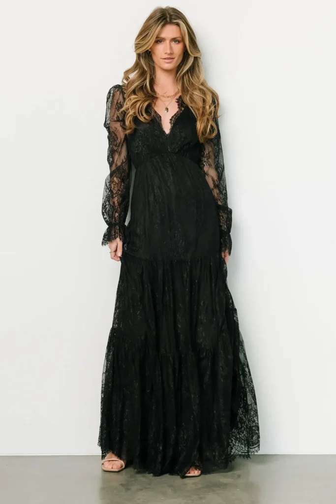 Black Lace Maxi Dress