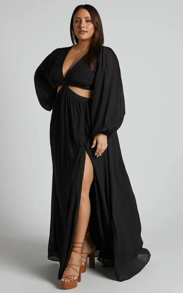 Black Maxi Dress with Sleeves